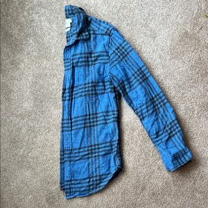 Blue and Black Plaid Long Sleeve Shirt Size Small